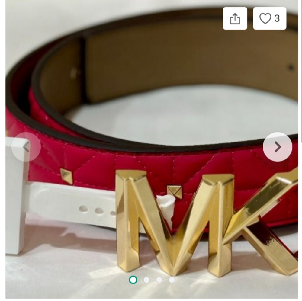 Michael kors ladies golden hardware logo belt - Picture 3 of 7